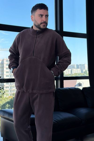 Флісовий спортивний костюм чоловічий Коричневий N3776-c01 фото